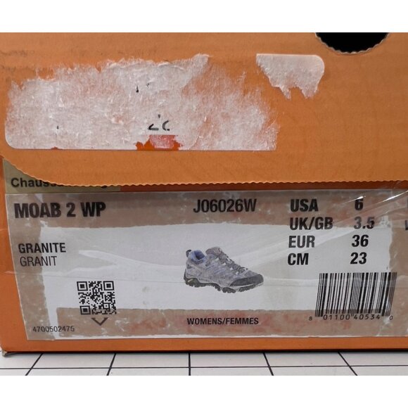 Merrell Moab 2 Women's Sz. 6 Wide EE Grey Oxford Waterproof New - Picture 4 of 10